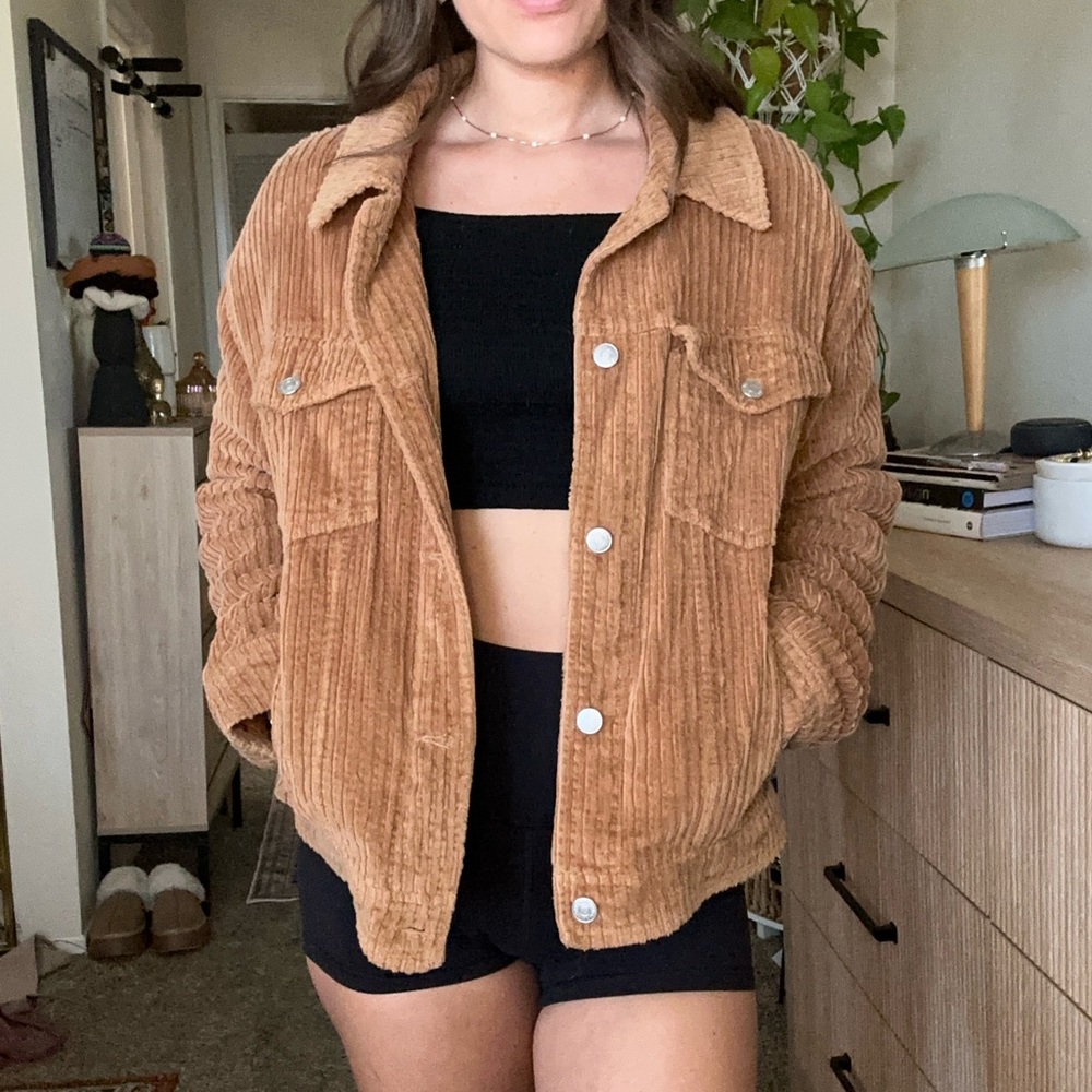 Forever 21 Tan Teddy Jacket Large